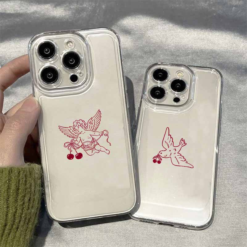 Apple Iphone 15 - Sevimli ve Tatlı Kırmızı Kiraz Desenli