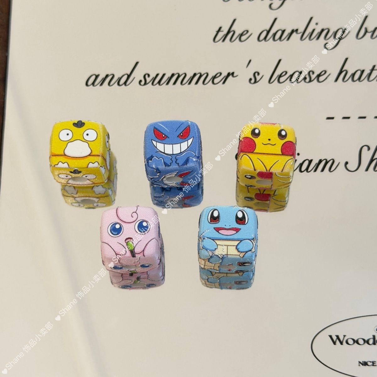 Phone Accessories Beads - Pikachu için 10 adet delikli boncuklu