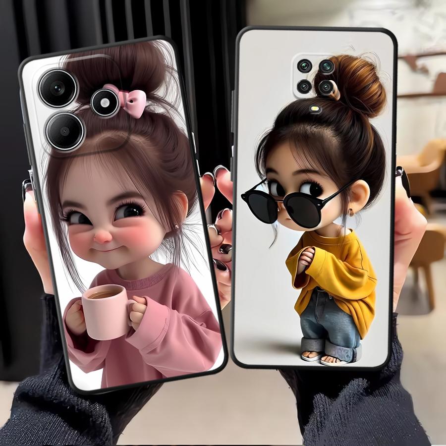 Phone Accessories For Girls - Karikatür Kız Desenli Telefon Kılıfı Xiaomi