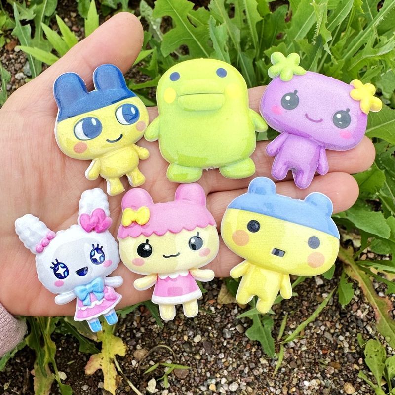 Phone Accessories Beads - 45mm Karikatür Tamagotchi çift taraflı baskılı