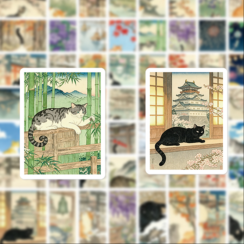 Phone Accessories For Your Car - 56 Japon Tarzı Kedi Ukiyo-E Graffiti