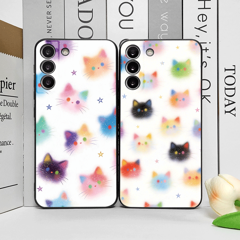 Huawei Nova 12 - Komik Grafiti Renkli Kedi Başı Baskılı
